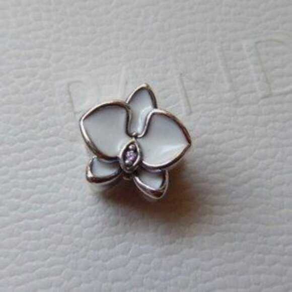 Pandora White Orchid Charm - Picture 2 of 4